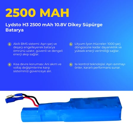 Lydsto H3 2500 mAh 10.8V Dikey Süpürge Batarya