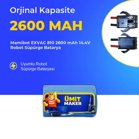 Mamibot EXVAC 810 2600 mAh 14.4V Robot Süpürge Batarya