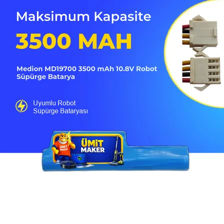 Medion MD19700 3500 mAh 10.8V Robot Süpürge Batarya