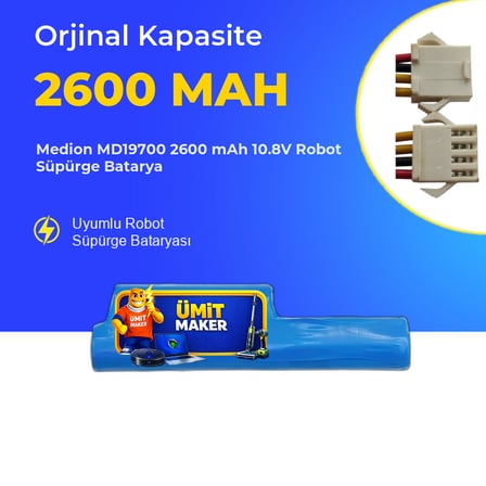 Medion MD19700 2600 mAh 10.8V Robot Süpürge Batarya