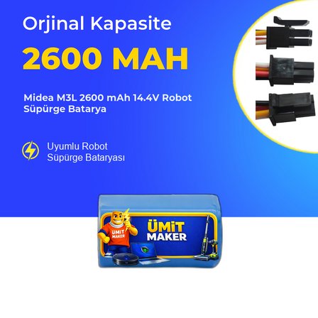 Midea M3L 2600 mAh 14.4V Robot Süpürge Batarya