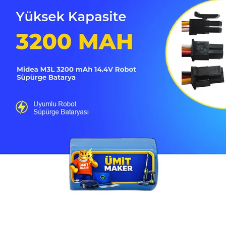 Midea M3L 3200 mAh 14.4V Robot Süpürge Batarya