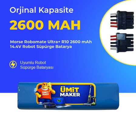 Morse Robomate Ultra+ R10 2600 mAh 14.4V Robot Süpürge Batarya