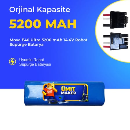 Mova E40 Ultra 5200 mAh 14.4V Robot Süpürge Batarya