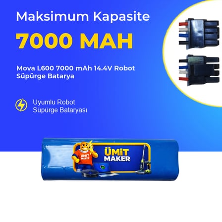 Mova L600 7000 mAh 14.4V Robot Süpürge Batarya