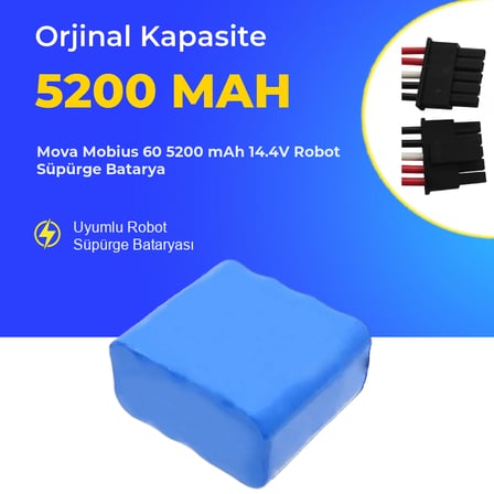 Mova Mobius 60 5200 mAh 14.4V Robot Süpürge Batarya