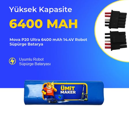 Mova P20 Ultra 6400 mAh 14.4V Robot Süpürge Batarya