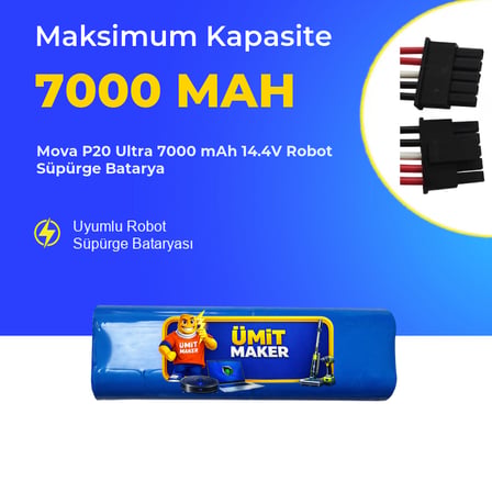 Mova P20 Ultra 7000 mAh 14.4V Robot Süpürge Batarya