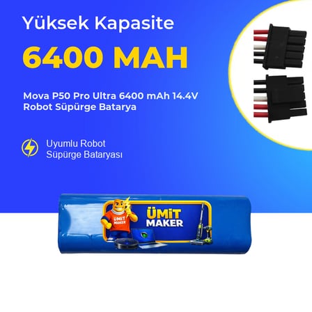 Mova P50 Pro Ultra 6400 mAh 14.4V Robot Süpürge Batarya