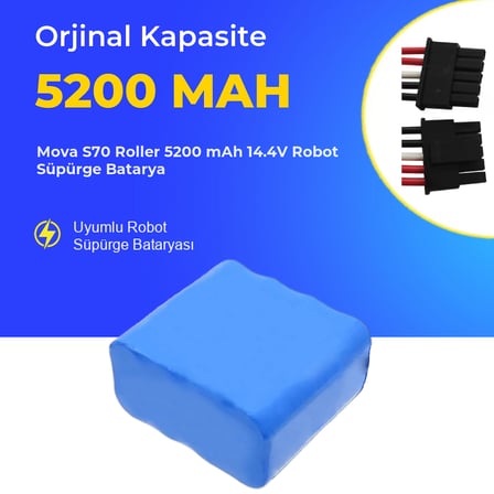 Mova S70 Roller 5200 mAh 14.4V Robot Süpürge Batarya