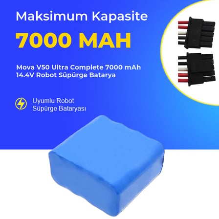 Mova V50 Ultra Complete 7000 mAh 14.4V Robot Süpürge Batarya
