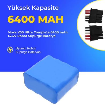 Mova V50 Ultra Complete 6400 mAh 14.4V Robot Süpürge Batarya