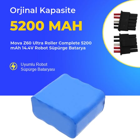 Mova Z60 Ultra Roller Complete 5200 mAh 14.4V Robot Süpürge Batarya