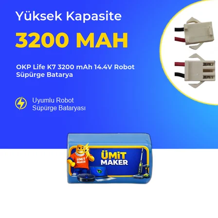OKP Life K7 3200 mAh 14.4V Robot Süpürge Batarya