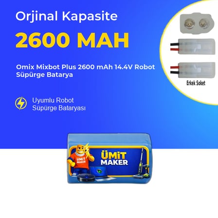 Omix Mixbot Plus 2600 mAh 14.4V Robot Süpürge Batarya