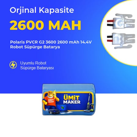 Polaris PVCR G2 3600 2600 mAh 14.4V Robot Süpürge Batarya