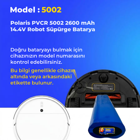 Polaris PVCR 5002 2600 mAh 14.4V Robot Süpürge Batarya