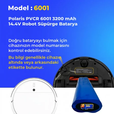 Polaris PVCR 6001 3200 mAh 14.4V Robot Süpürge Batarya