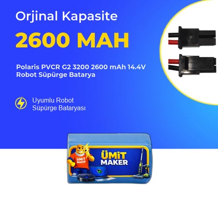 Polaris PVCR G2 3200 2600 mAh 14.4V Robot Süpürge Batarya