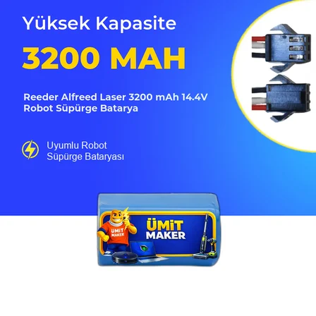 Reeder Alfreed Laser 3200 mAh 14.4V Robot Süpürge Batarya