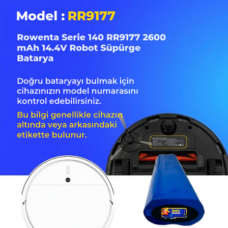 Rowenta Serie 140 RR9177 2600 mAh 14.4V Robot Süpürge Batarya