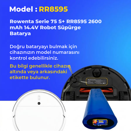 Rowenta Serie 75 S+ RR8595 2600 mAh 14.4V Robot Süpürge Batarya