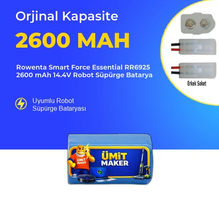 Rowenta Smart Force Essential RR6925 2600 mAh 14.4V Robot Süpürge Batarya