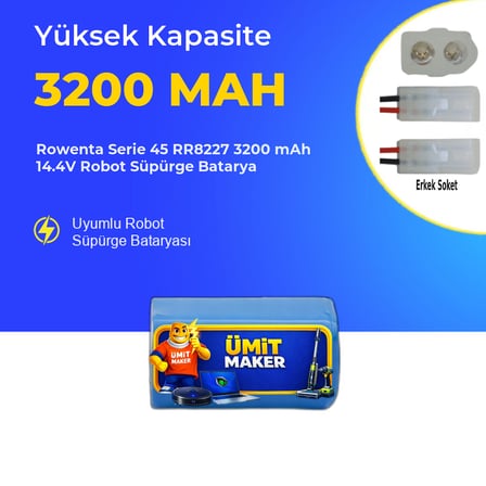 Rowenta Serie 45 RR8227 3200 mAh 14.4V Robot Süpürge Batarya
