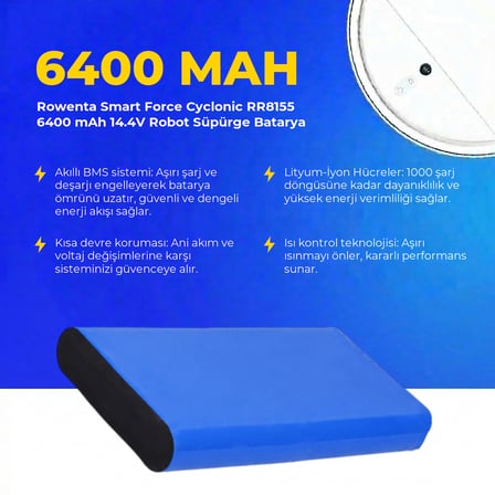 Rowenta Smart Force Cyclonic RR8155 6400 mAh 14.4V Robot Süpürge Batarya