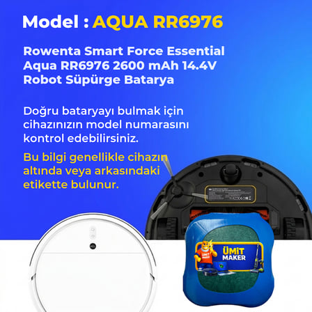 Rowenta Smart Force Essential Aqua RR6976 2600 mAh 14.4V Robot Süpürge Batarya