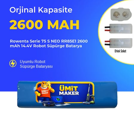 Rowenta Serie 75 S NEO RR85E1 2600 mAh 14.4V Robot Süpürge Batarya