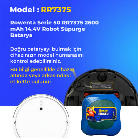 Rowenta Serie 50 RR7375 2600 mAh 14.4V Robot Süpürge Batarya