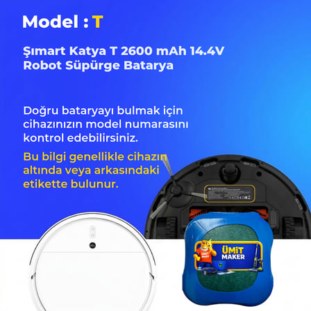 Şımart Katya T 2600 mAh 14.4V Robot Süpürge Batarya