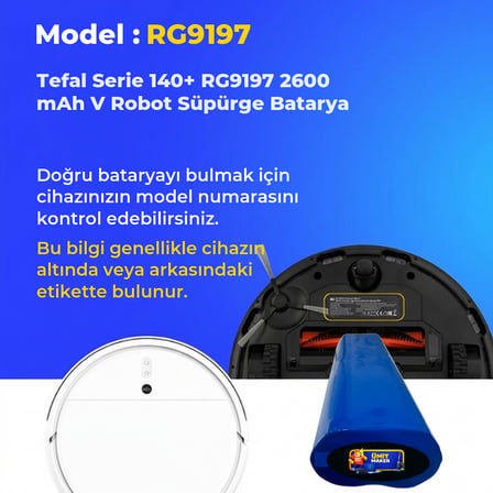 Tefal Serie 140+ RG9197 2600 mAh V Robot Süpürge Batarya