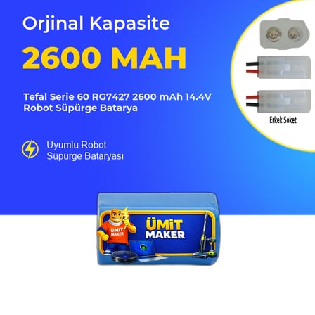 Tefal Serie 60 RG7427 2600 mAh 14.4V Robot Süpürge Batarya