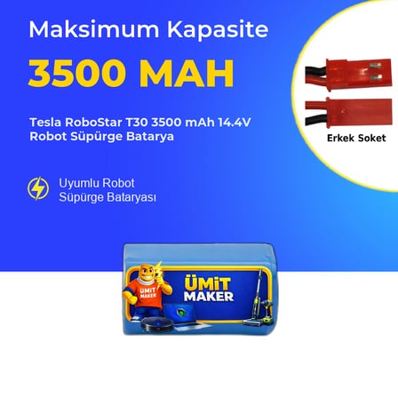 Tesla RoboStar T30 3500 mAh 14.4V Robot Süpürge Batarya