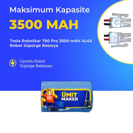 Tesla RoboStar T80 Pro 3500 mAh 14.4V Robot Süpürge Batarya