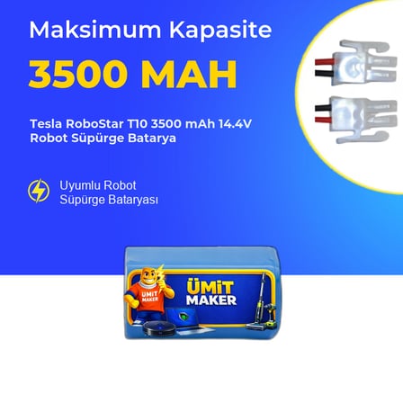 Tesla RoboStar T10 3500 mAh 14.4V Robot Süpürge Batarya
