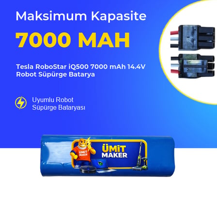 Tesla RoboStar iQ500 7000 mAh 14.4V Robot Süpürge Batarya