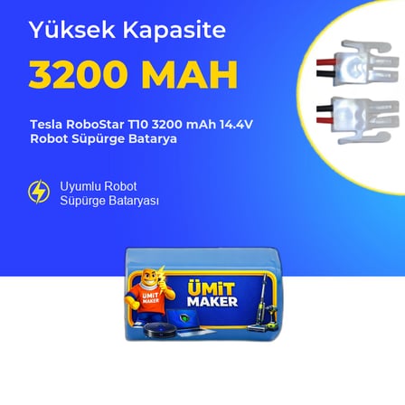 Tesla RoboStar T10 3200 mAh 14.4V Robot Süpürge Batarya