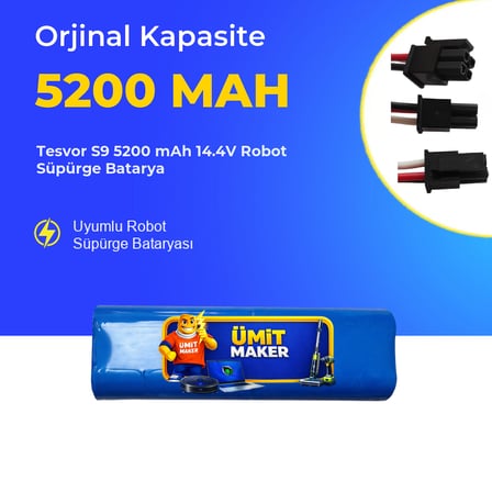 Tesvor S9 5200 mAh 14.4V Robot Süpürge Batarya