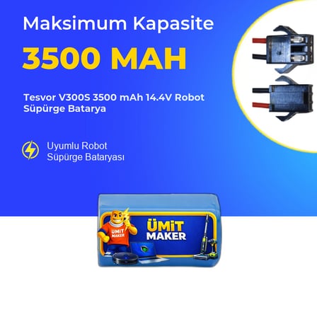 Tesvor V300S 3500 mAh 14.4V Robot Süpürge Batarya