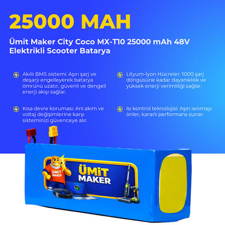 City Coco MX-T10 25000 mAh 48V Elektrikli Scooter Batarya