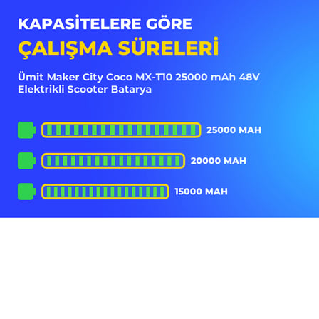 City Coco MX-T10 25000 mAh 48V Elektrikli Scooter Batarya