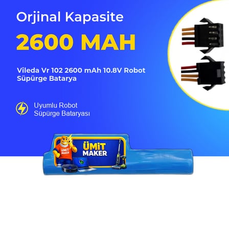 Vileda Vr 102 2600 mAh 10.8V Robot Süpürge Batarya