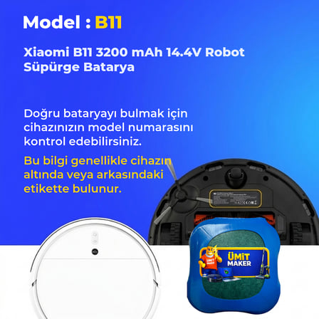 Xiaomi B11 3200 mAh 14.4V Robot Süpürge Batarya