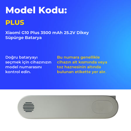 Xiaomi G10 Plus 3500 mAh 25.2V Dikey Süpürge Batarya
