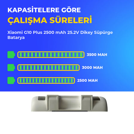 Xiaomi G10 Plus 2500 mAh 25.2V Dikey Süpürge Batarya