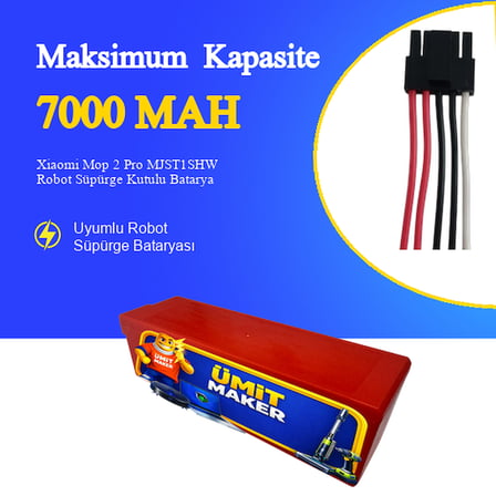 Xiaomi Mop 2 Pro MJST1SHW Robot Süpürge 7000 Mah 14.4 V Kutulu Batarya – Orjinal Uyumlu Uzun Ömürlü, Yüksek Performans Pil