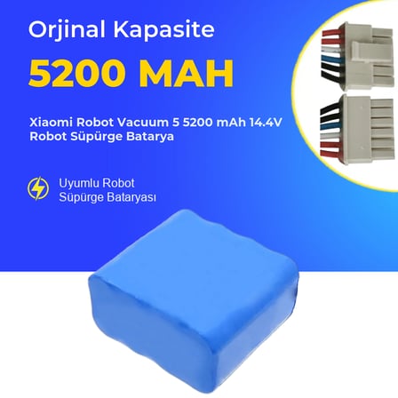 Xiaomi Robot Vacuum 5 5200 mAh 14.4V Robot Süpürge Batarya